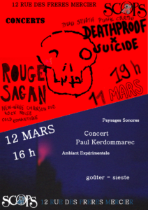 Concerts : Deathproof Suicide + Rouge Sagan