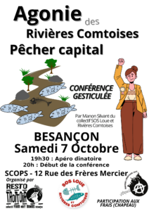 Conf gesticulée «L’agonie des rivières comtoises : pêcher capital»