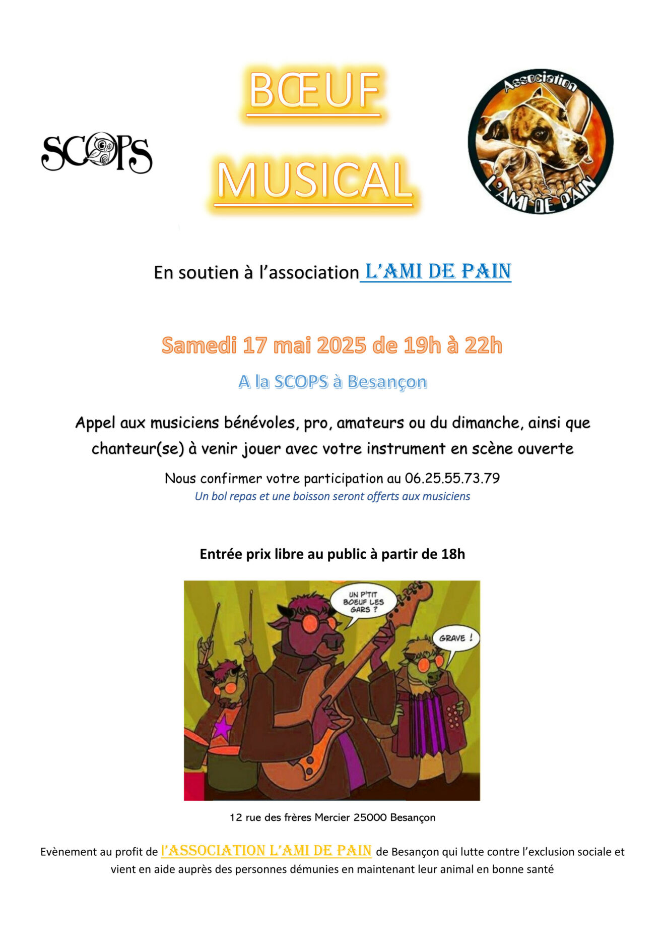 Bœuf Musical pour L'Ami de pain