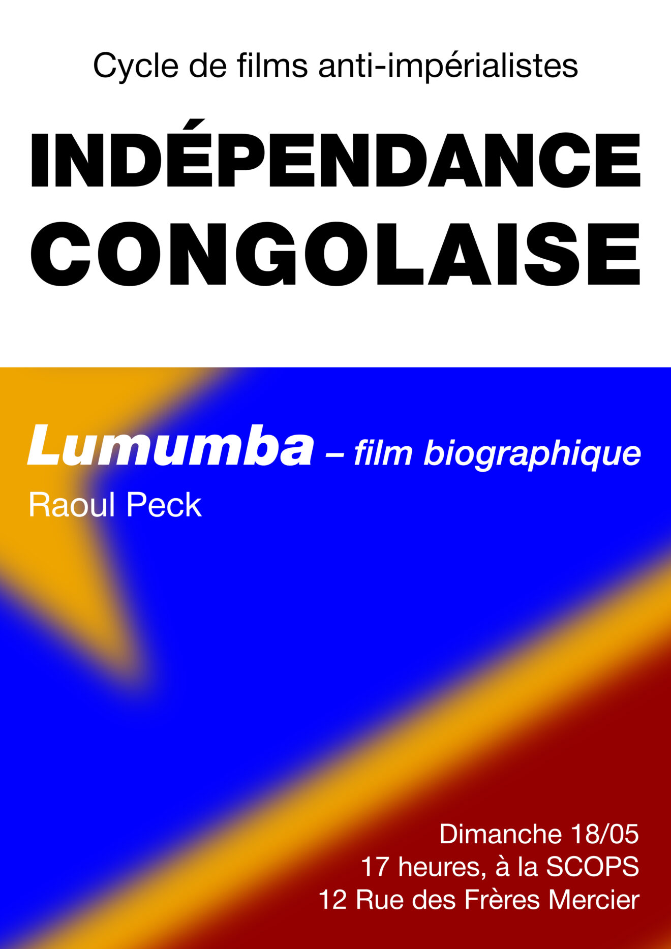 Projection de films anti-impérialistes : ＂Lumumba＂ de Raoul Peck